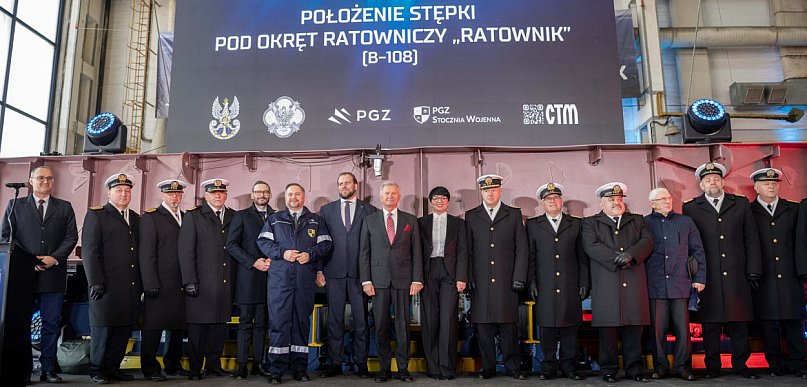 Gdynia/ Położono stępkę pod nowy okręt ratowniczy dla Marynarki Wojennej RP