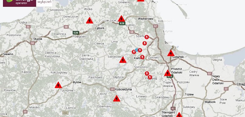 Pomorskie/ Około 3,4 tys. odbiorców bez prądu po intensywnych opadach śniegu
