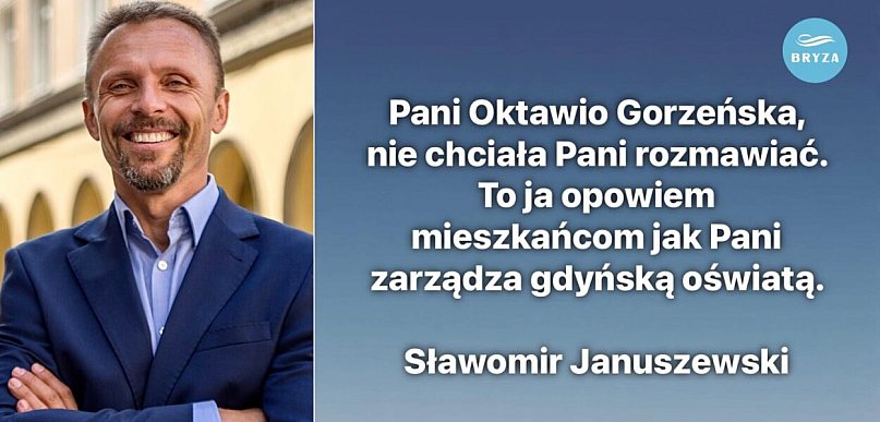Januszewski zaprasza na profil Bryzy. Sprawa dotyczy SP 52