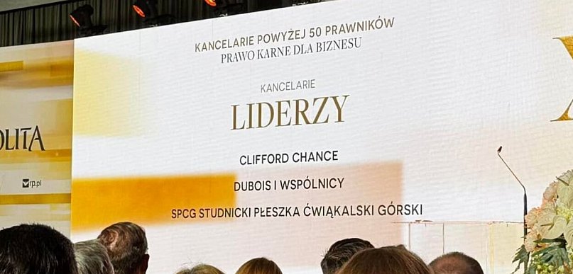 Kancelaria Dubois i Wspólnicy nr 1 w Polsce. Reprezentuje przedsiębiorcę z...