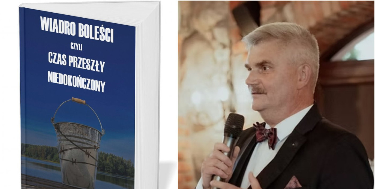 Od lewej: okładka książki „Wiadro boleści, czyli czas przeszły niedokończony” i jej autor Zbigniew Bębenek (mat. prasowe Zbigniewa Bębenka)