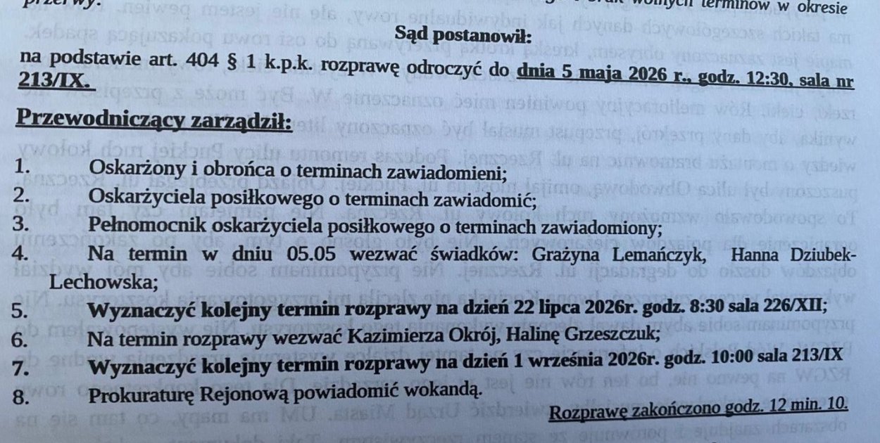 W lipcu przesłuchiwany ma być radny Okrój i była wiceburmistrz Grzeszczuk